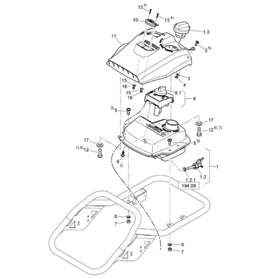 Fuel Tank (S/N 101541542407-101541549999) for Bomag BT65 Rammers