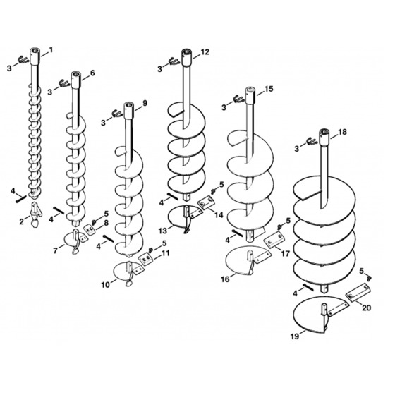 Earth Auger (0.11997) Assembly for Stihl BT106 Earth Auger