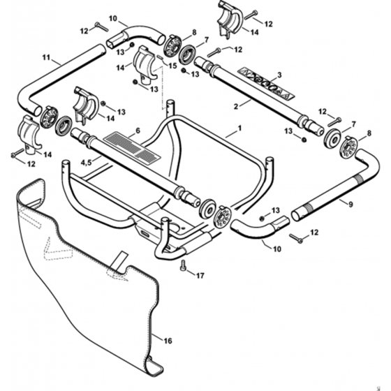 Handlebar Assembly for Stihl BT121 Earth Auger