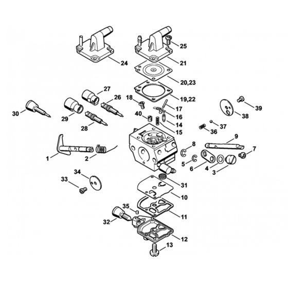 Carburetor C1Q-S161, C1Q-S83 Assembly for Stihl BT121-Z Earth Auger