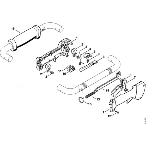 Control Handle Assembly for Stihl BT121-Z Earth Auger