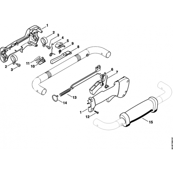 Control Handle Assembly for Stihl BT130 Z Earth Auger