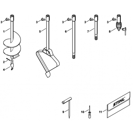 Extras Assembly for Stihl BT130 Z Earth Auger