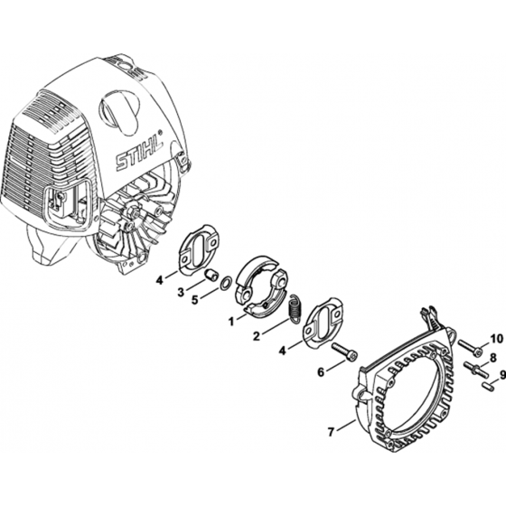 Clutch, Fan Housing Assembly for Stihl BT130 Z Earth Auger