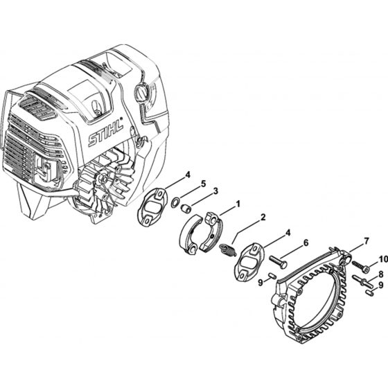 Clutch, Fan Housing Assembly for Stihl BT131 Earth Auger