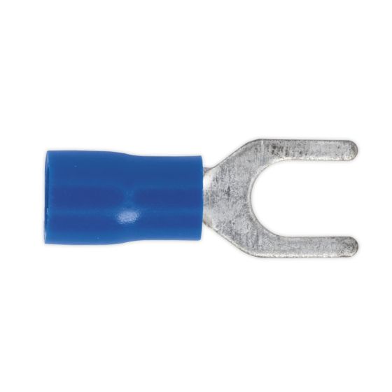 Easy-Entry Fork Terminal Dia.5.3mm (2BA) Blue Pack of 100 Sealey Part No. BT14