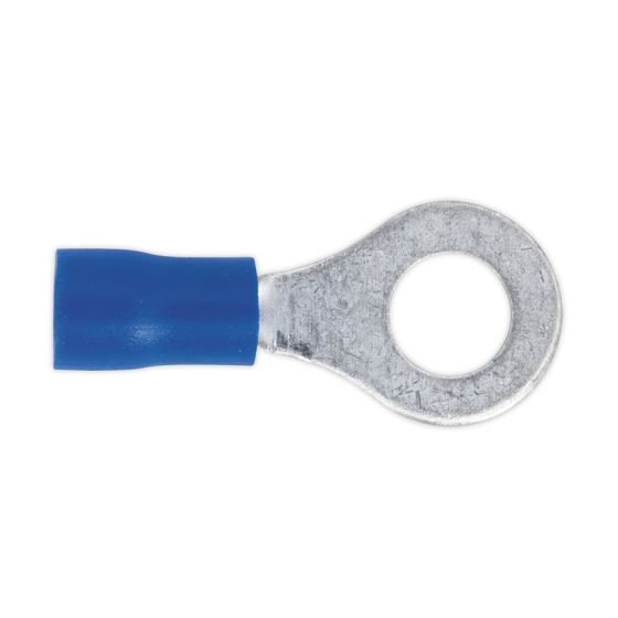 Easy-Entry Ring Terminal Dia.6.4mm (1/4") Blue Pack of 100 Sealey Part No. BT26