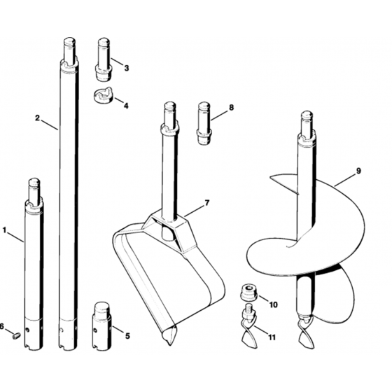 Augers-1 Assembly for Stihl BT360 Earth Auger