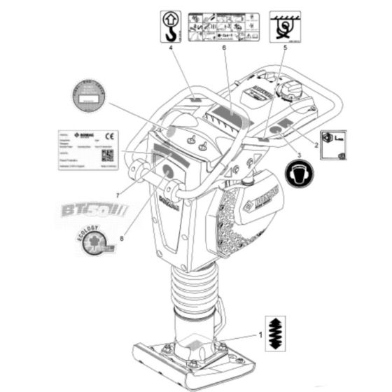 Decals Assembly for Bomag BT50 Rammers