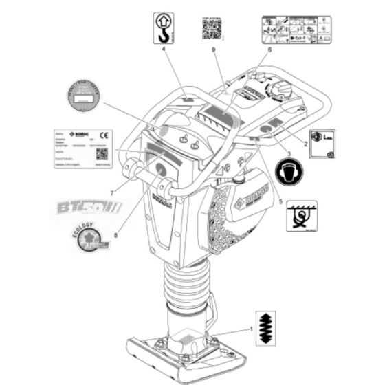 Decals Assembly for Bomag BT50 Rammers