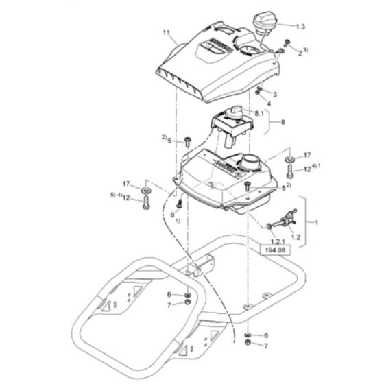 Fuel Tank (S/N 101541613087-101541619999) Assembly for Bomag BT50 Rammers