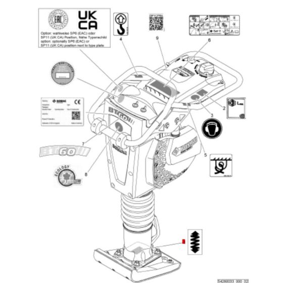 Decals Assembly for Bomag BT60 Rammers