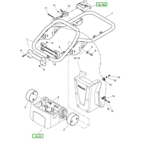 Steering Handle Assembly for Bomag BT60 Rammers