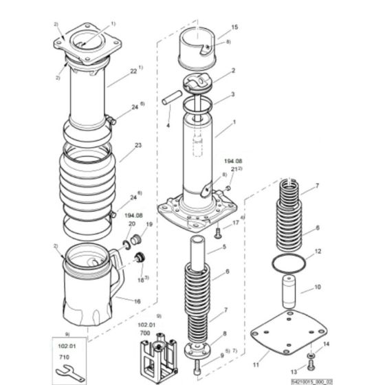 Spring and Guide Unit Assembly for Bomag BT60 Rammers