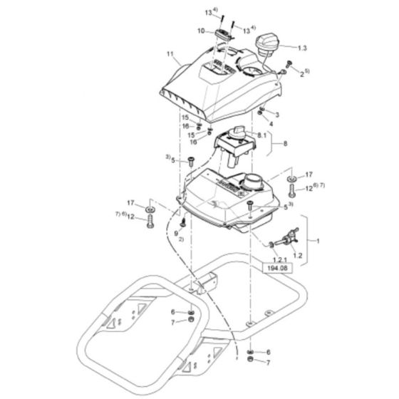 Fuel Tank (S/N 101541703236-101541709999) Assembly for Bomag BT60 Rammers