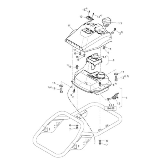 Fuel Tank (S/N 101541701001-101541703235) Assembly for Bomag BT60 Rammers