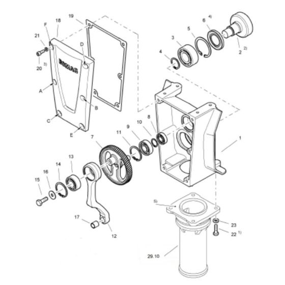 Housing (S/N 101541711001-101541714208) Assembly for Bomag BT60 Rammers