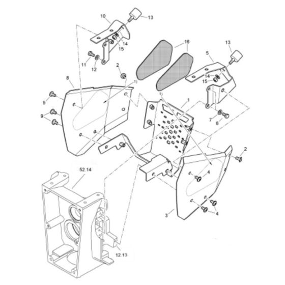 Engine Protector (S/N 101541451400-101541459999) Assembly for Bomag BT60 e Rammers