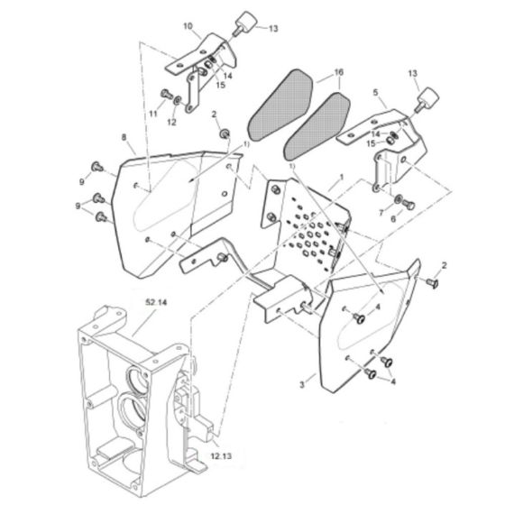 Engine Protector (S/N 101541451006-101541451085) Assembly for Bomag BT60 e Rammers