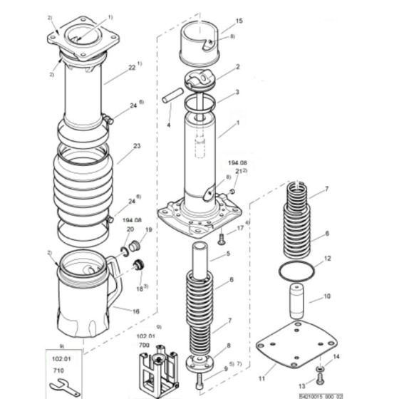 Spring and Guide Unit Assembly for Bomag BT60 e Rammers