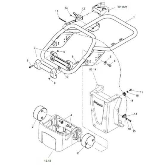 Steering Handle Assembly for Bomag BT60 Rammers