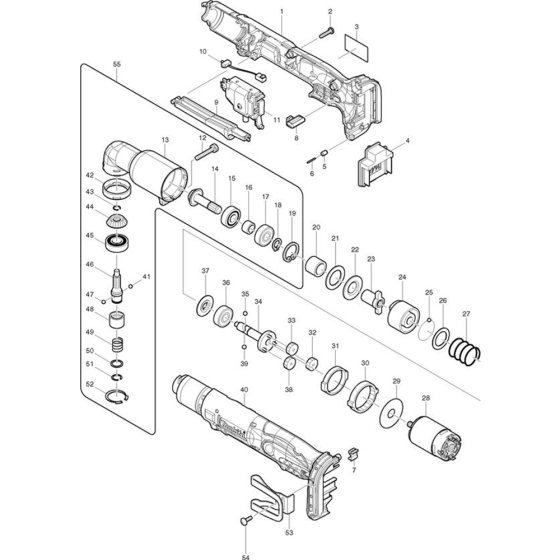 Main Assembly for Makita BTL060 14.4V Angle Grinder Drill