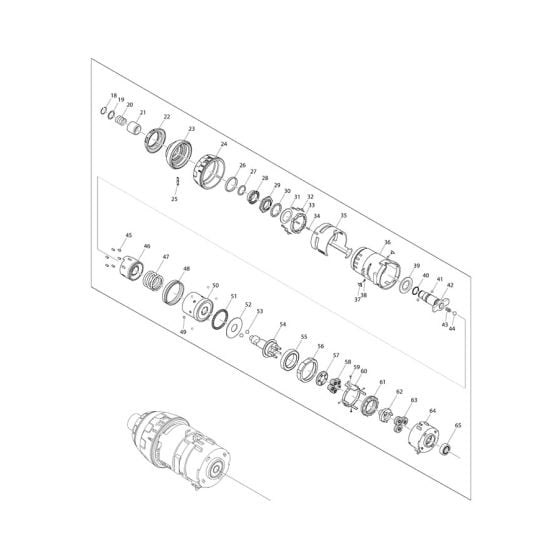 Drill Assembly for Makita BTP141 18V 4-Mode Combi Drill