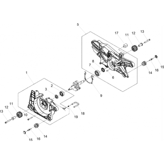 Crankcase Assembly for Wacker BTS635 Cut-off Saw 