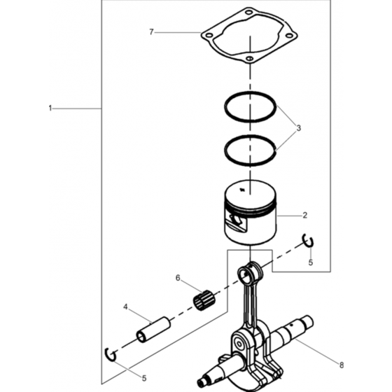 Piston - Crankshaft Assembly for Wacker BTS635 Cut-off Saw 