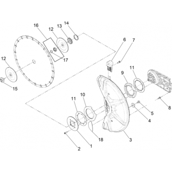 Disc Guard Assembly for Wacker BTS635 Cut-off Saw 