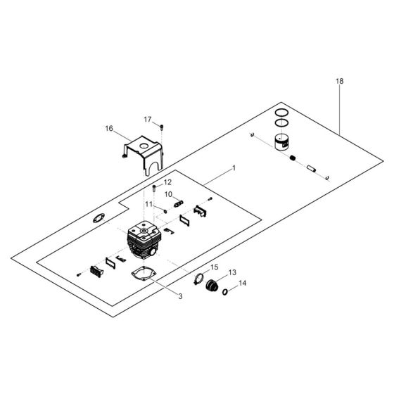 Cylinder Assembly for Wacker BTS 630 Disc Cutter