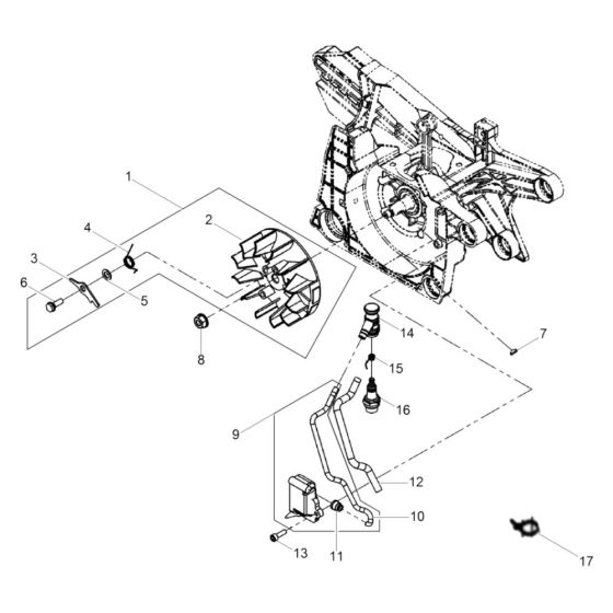 Fan Assembly for Wacker BTS 630 Disc Cutter