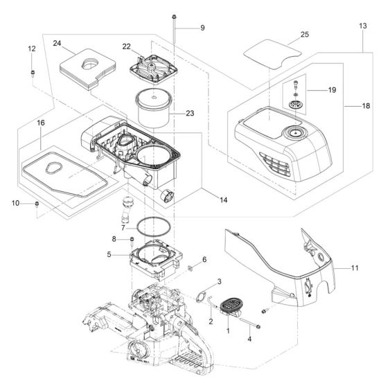 Air Cleaner Assembly for Wacker BTS 630 Disc Cutter