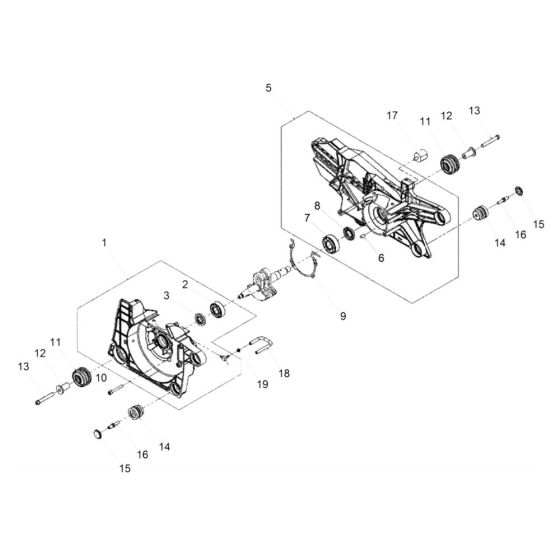 Crankcase Assembly for Wacker BTS 630 Disc Cutter