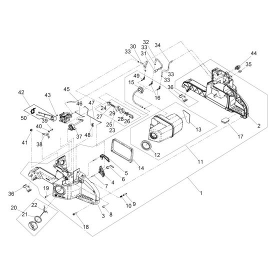 Rear Handle Assembly for Wacker BTS 630 Disc Cutter