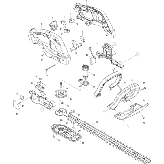 Main Assembly for Makita BUH523RF Hedge Trimmers