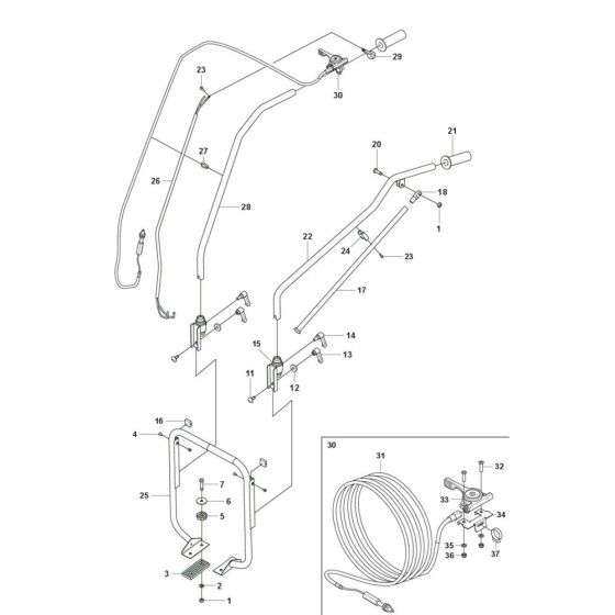 Handle Assembly for Husqvarna BV 30 Screed