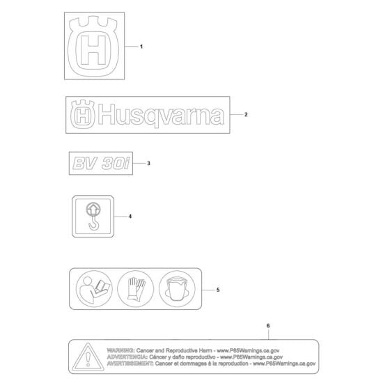 Decals for Husqvarna BV 30i Screed