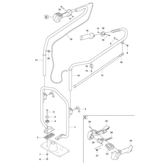 Handle Assembly for Husqvarna BV 30i Screed