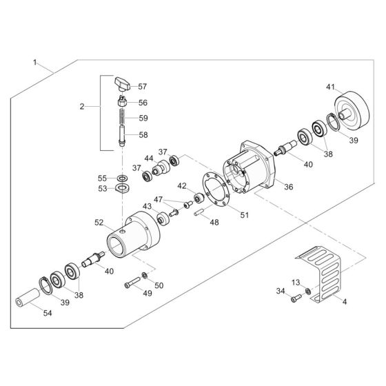 Transmission Assembly for Wacker BV35A-P Vibrator