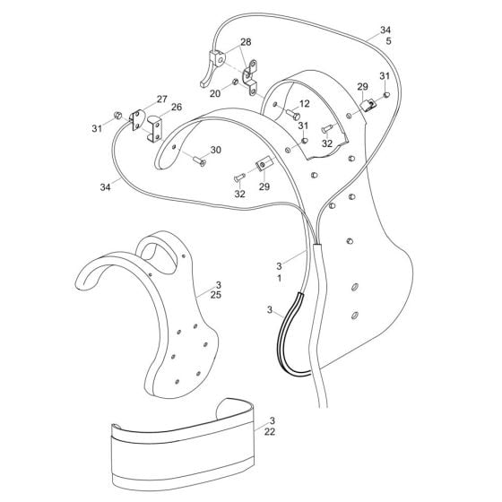 Harness Assembly for Wacker BV35A-P Vibrator