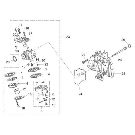 Carburettor Assembly for Wacker BV35A-P Vibrator