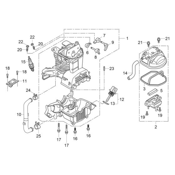 Crankcase Assembly for Wacker BV35A-P Vibrator