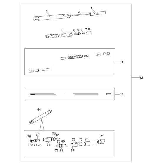 Shaft Assembly for Wacker BV35A-P Vibrator