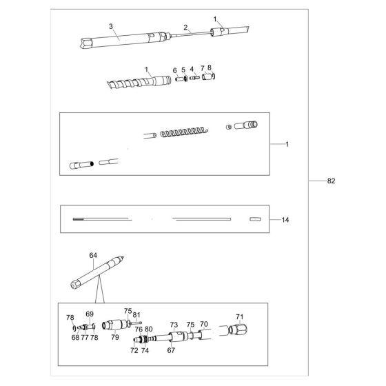 Shaft Assembly for Wacker BV50A-P Vibrator