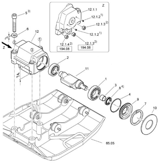 Exciter Unit Assembly for Bomag BVP12/50 Forward Compactor