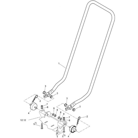 Steering Handle Assembly for Bomag BVP12/50 Forward Compactor