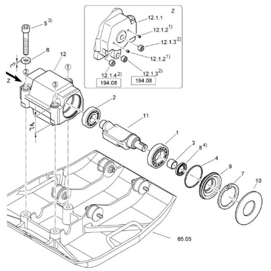 Exciter Unit (961834441497-961834449999) Assembly for Bomag BVP12/50 Forward Compactor