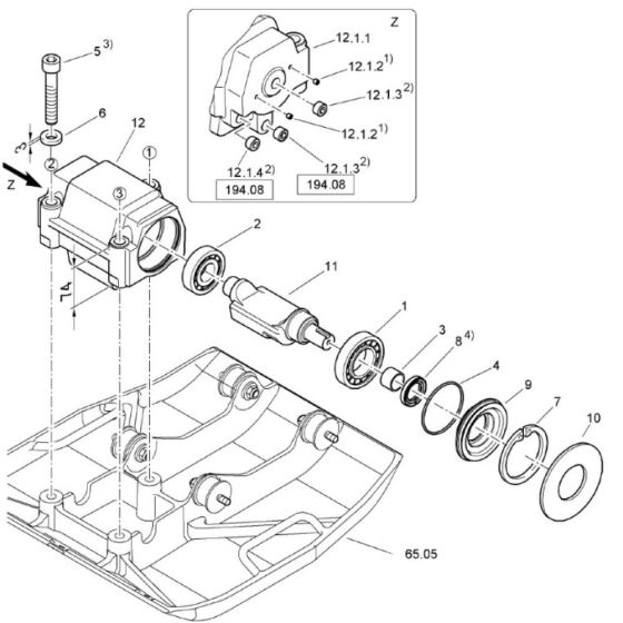 Exciter Unit (961834441070-961834441496) Assembly for Bomag BVP12/50 Forward Compactor