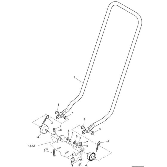 Steering Handle Assembly for Bomag BVP12/50 Forward Compactor